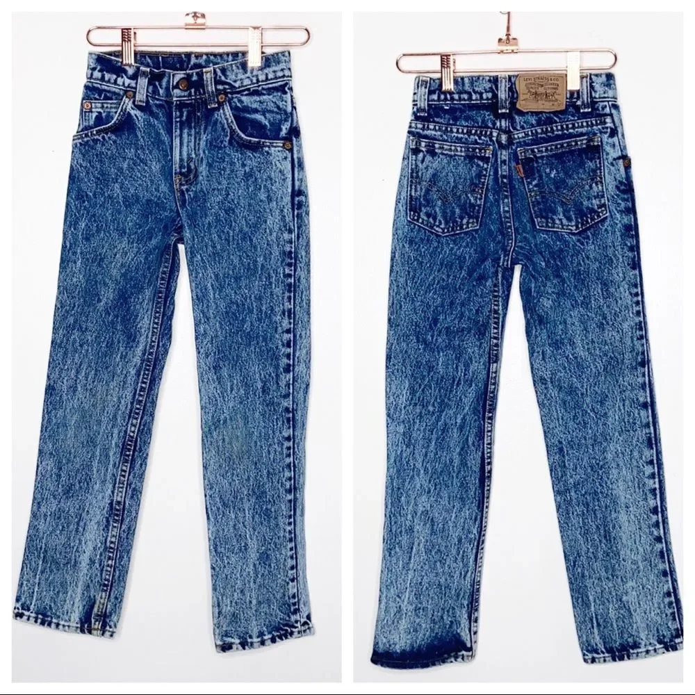 Levi’s Vintage Acid Pebble Wash Orange Tag Made In USA Denim Jeans Sz 10 Slim